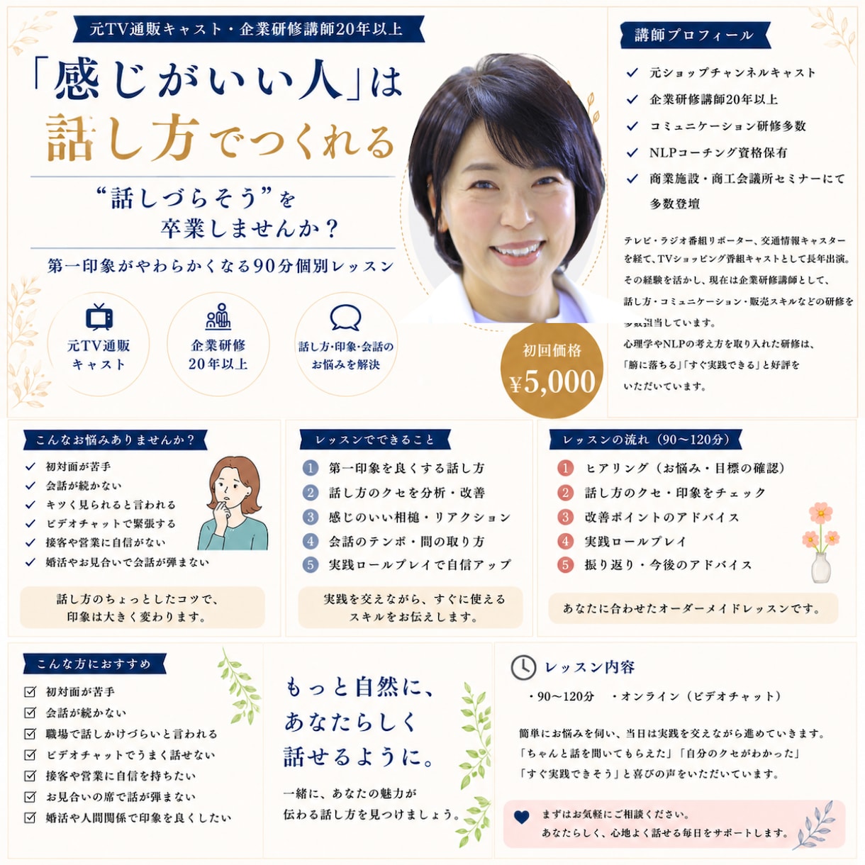 感じがいい人に変わる話し方レッスンをします “話しかけづらそう”を卒業しませんか？ イメージ1