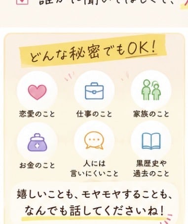その秘密、誰かに話したくありませんか？お聴きします その秘密、誰かに聞いてほしかったんですよね。 イメージ7