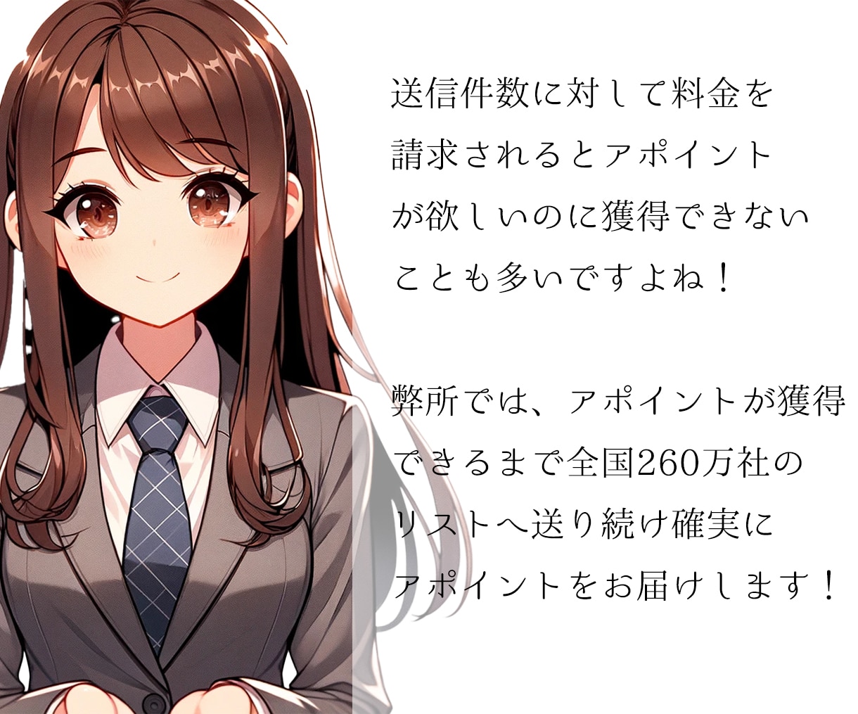 新規顧客のアポイントを2件獲得します 全国対応！法人リスト作成から送信まで代行し2件保証！ イメージ7