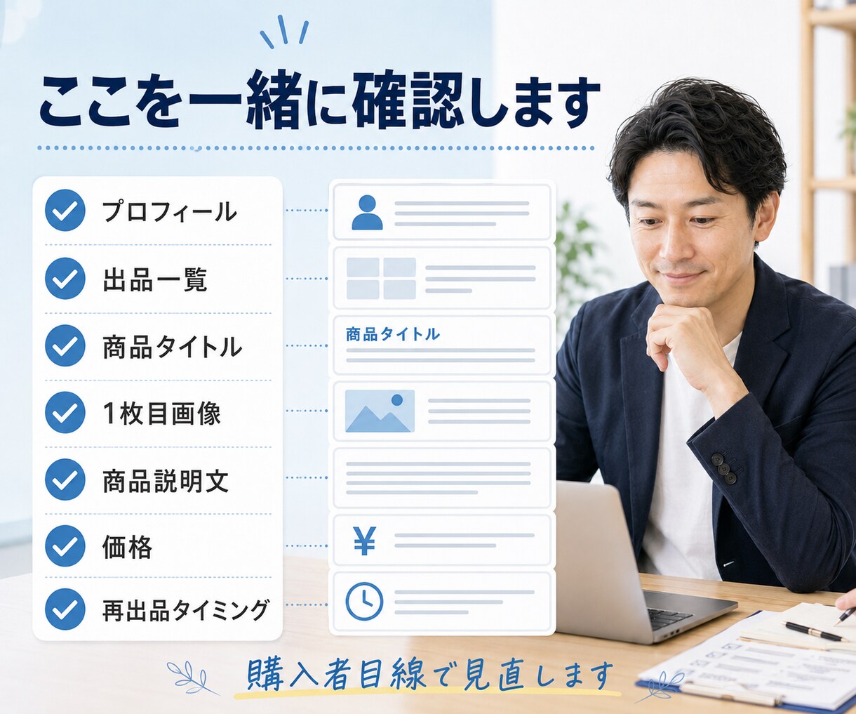 メルカリの売れない商品を見直します 売れ残り在庫を1か月チャット相談にて、販売のサポート！ イメージ7