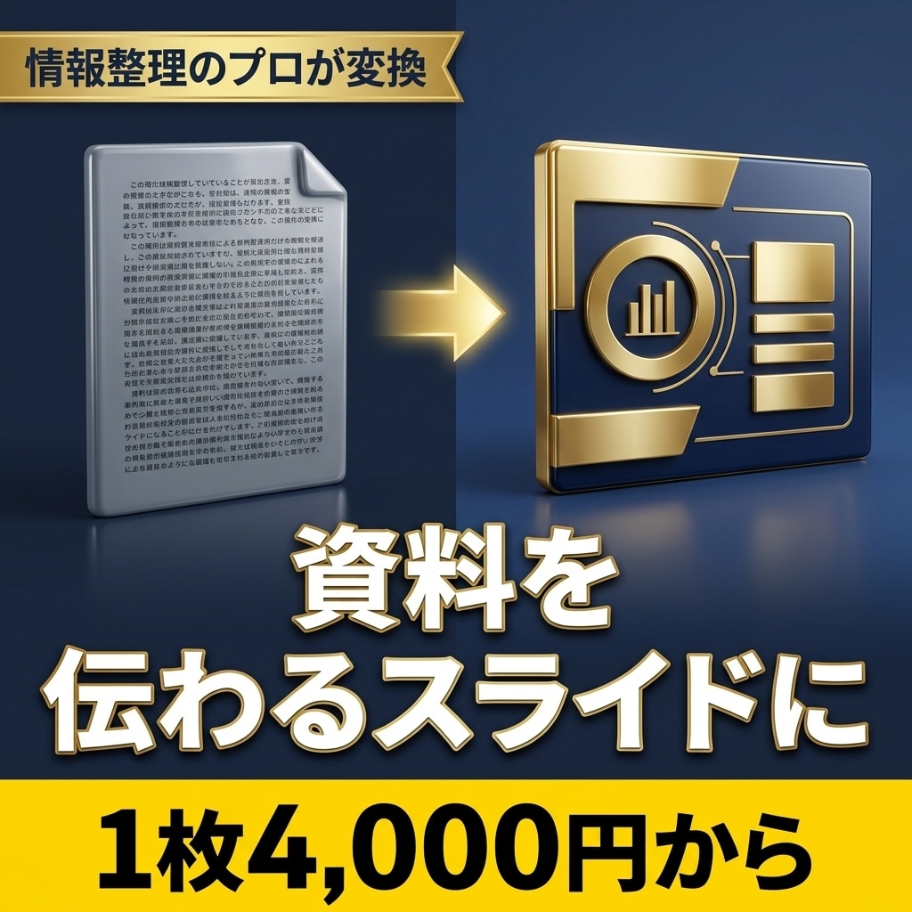 文字だらけの資料を伝わるスライドに変えます 診断レポート・提案書を1枚で伝わる形に イメージ1