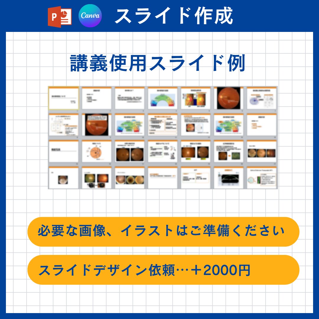 医療メイン！要点を伝える資料、スライド作成します 学会出席、講義経験あり！眼科は特にお任せください イメージ4