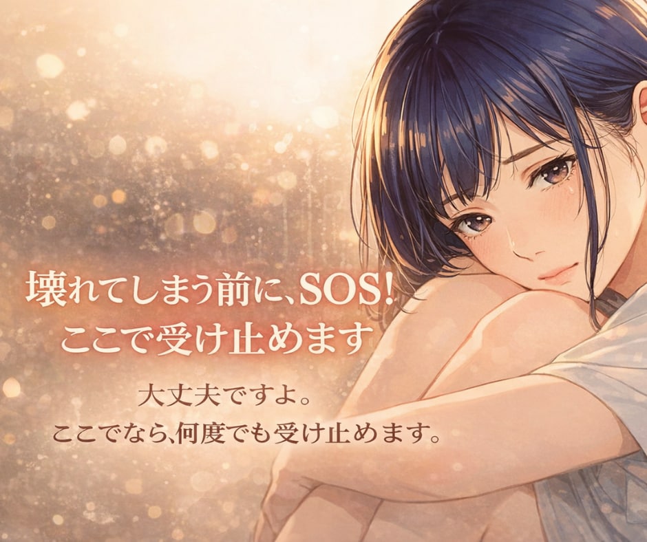 壊れてしまう前に、SOS！ここで受け止めます 大丈夫ですよ。 ここでなら、何度でも受け止めます。 イメージ1