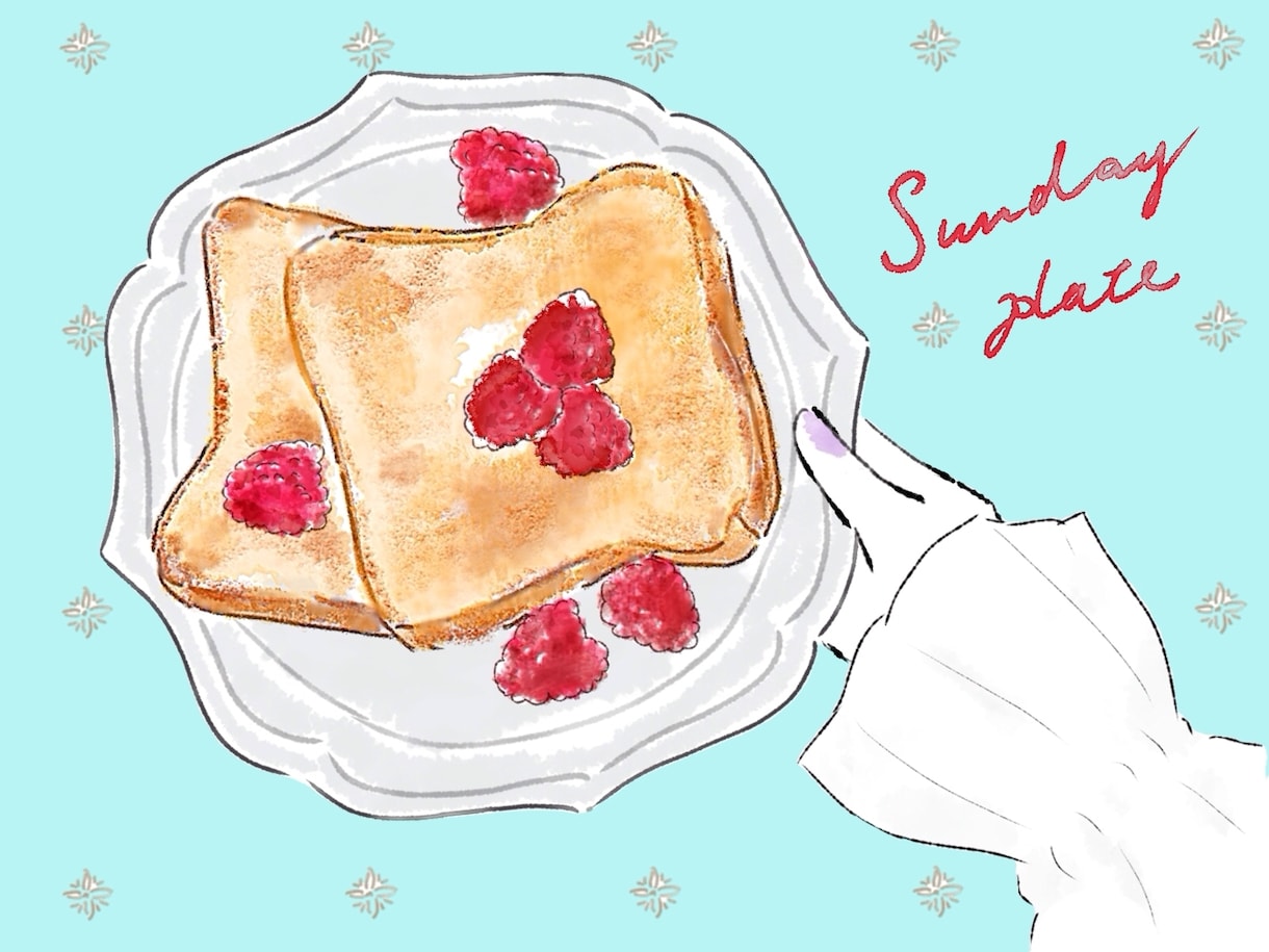 食べ物イラスト、カフェ風おしゃれにお描きします ふんわり雰囲気ある、水彩タッチで印象UPします！ イメージ1