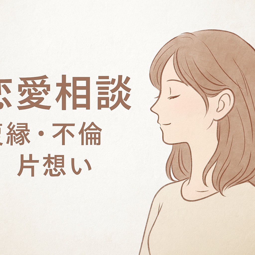 誰にも言えない恋、どんな相談でもお受けします 不倫、復縁、片思い…複雑な恋の味方です イメージ1