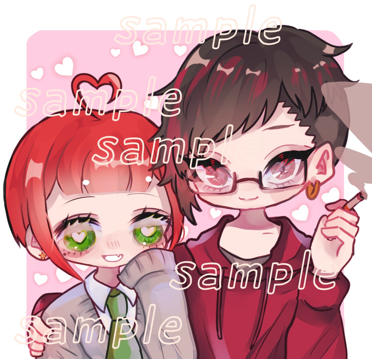 7日以内納品☆夢絵、カップルイラスト制作いたします どんなカップリングでも受け付けます イメージ3