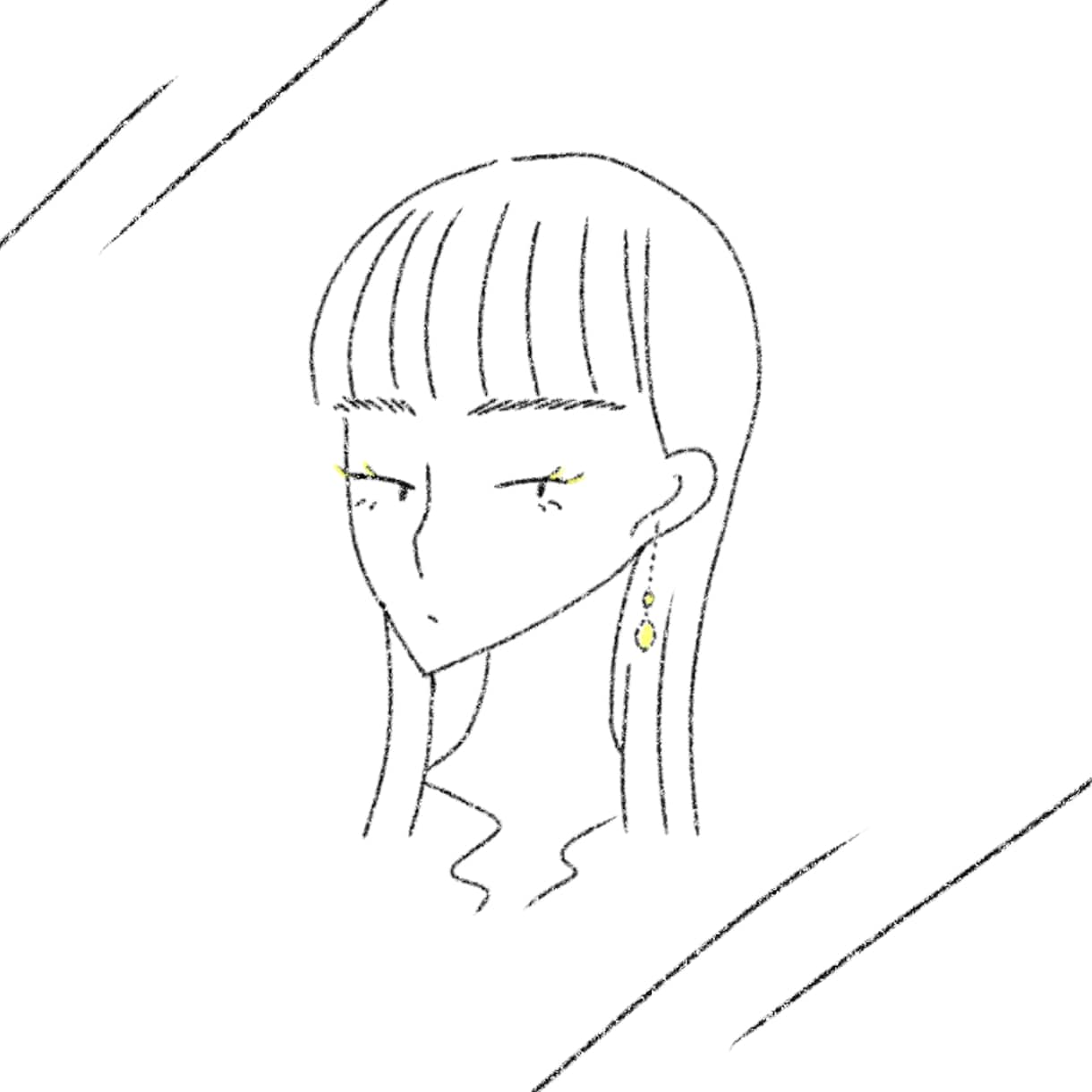 シンプルなゆるっとしたアイコンを描きます 白黒の中にぽっと色を覗かせたイラストです。 イメージ3