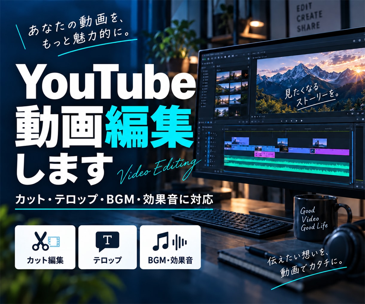 動画編集します YouTube投稿用などにお使いください！ イメージ1
