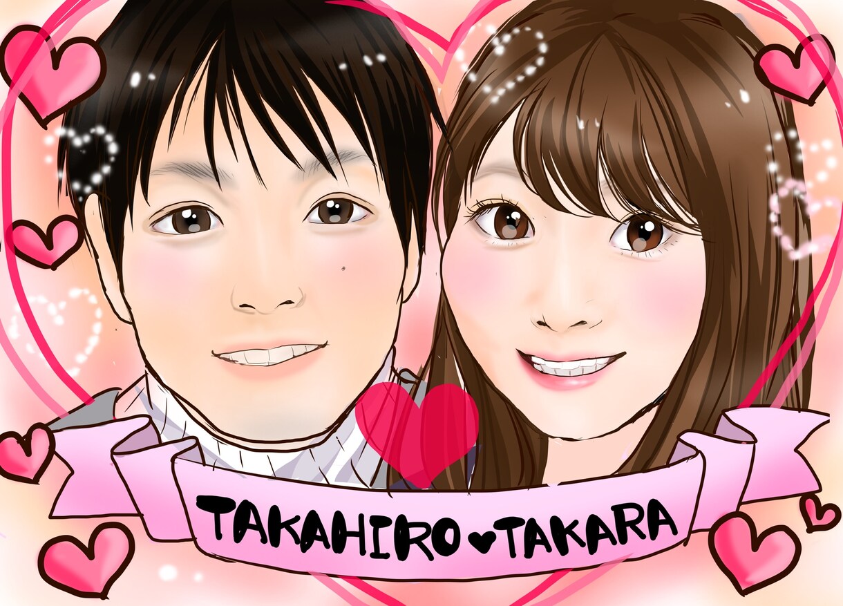 似顔絵やウェルカムボード、アイコンなど描きます 結婚式を挙げられる方、大切な人へのプレゼントや思い出に♪ イメージ1