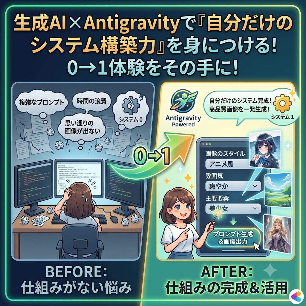 AIでシステム構築する方法を解説します 生成AIで画像生成プロンプトジェネレータを作成してみよう イメージ1