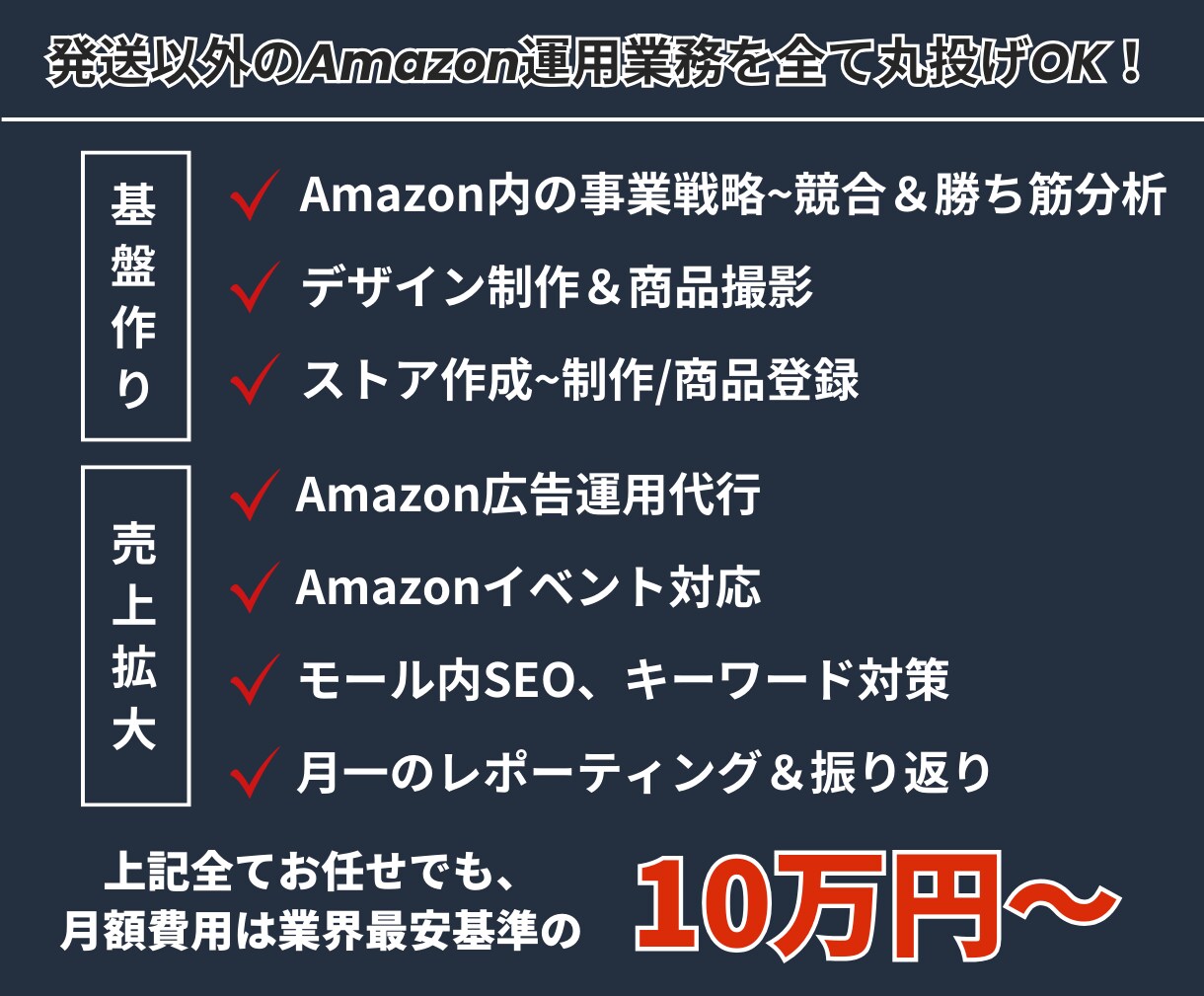 元Amazon社員在籍 | ECのプロが運用します 【Amazon運用代行実績有】制作から運用まで丸投げ可能！ イメージ3