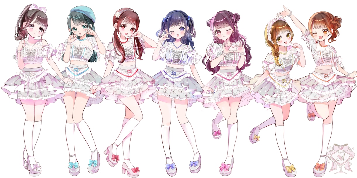 企業案件有・一枚絵、立ち絵、キャラデザ制作します あまい飴細工のようなときめく可愛い世界を描いています イメージ4