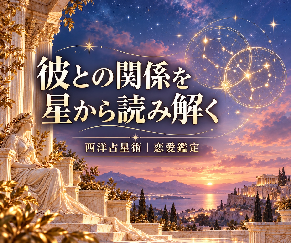 西洋占星術で彼の恋愛傾向と二人の関係を占います 彼の愛情表現を知り、二人に合う関わり方を見つける イメージ1