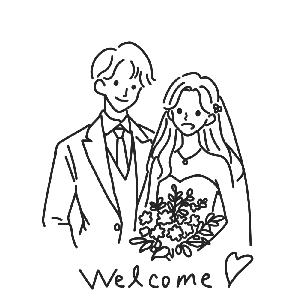 シンプルな線画でウェルカムボードを作成します 大切な結婚式のお手伝いをします！ イメージ1
