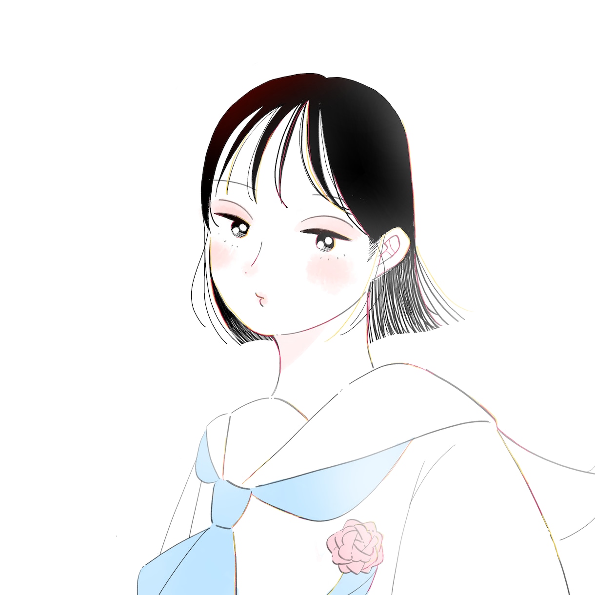 限定価格◎透明感・爽やかな女の子のイラスト描きます 黒髪清楚で透き通るような女の子のイラストが得意です！ イメージ4