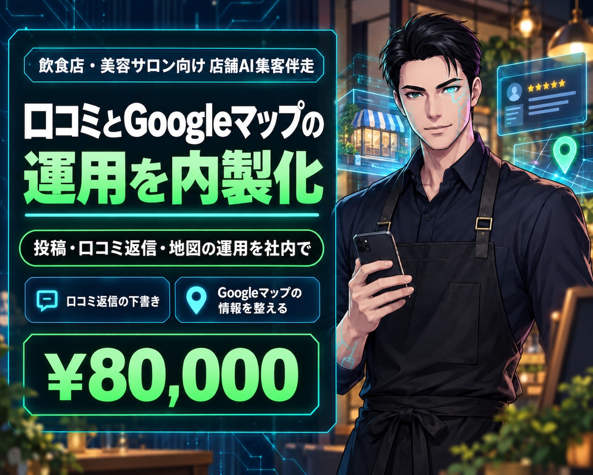 口コミとGoogleマップの運用を内製化します 代行に頼らず業界別テンプレ×ビデオ伴走で集客を仕組み化します イメージ1