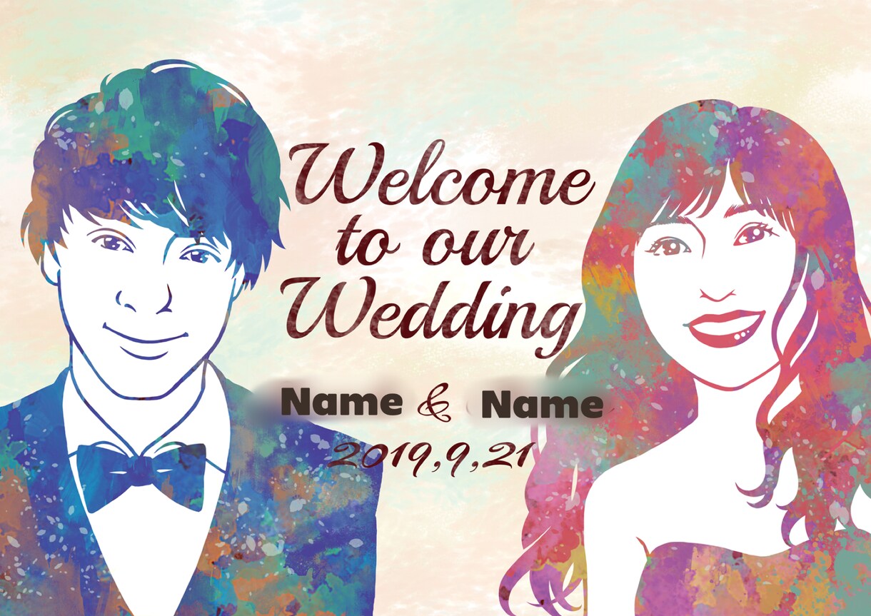 結婚式のウェルカムボード描きます お二人だけのためのオリジナルイラスト描きます！ イメージ3