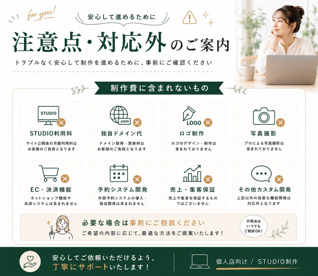 初めてでも安心！開業直後の個人店HPを制作します 原稿整理・予約導線・独自ドメイン接続までまるごとサポート イメージ9