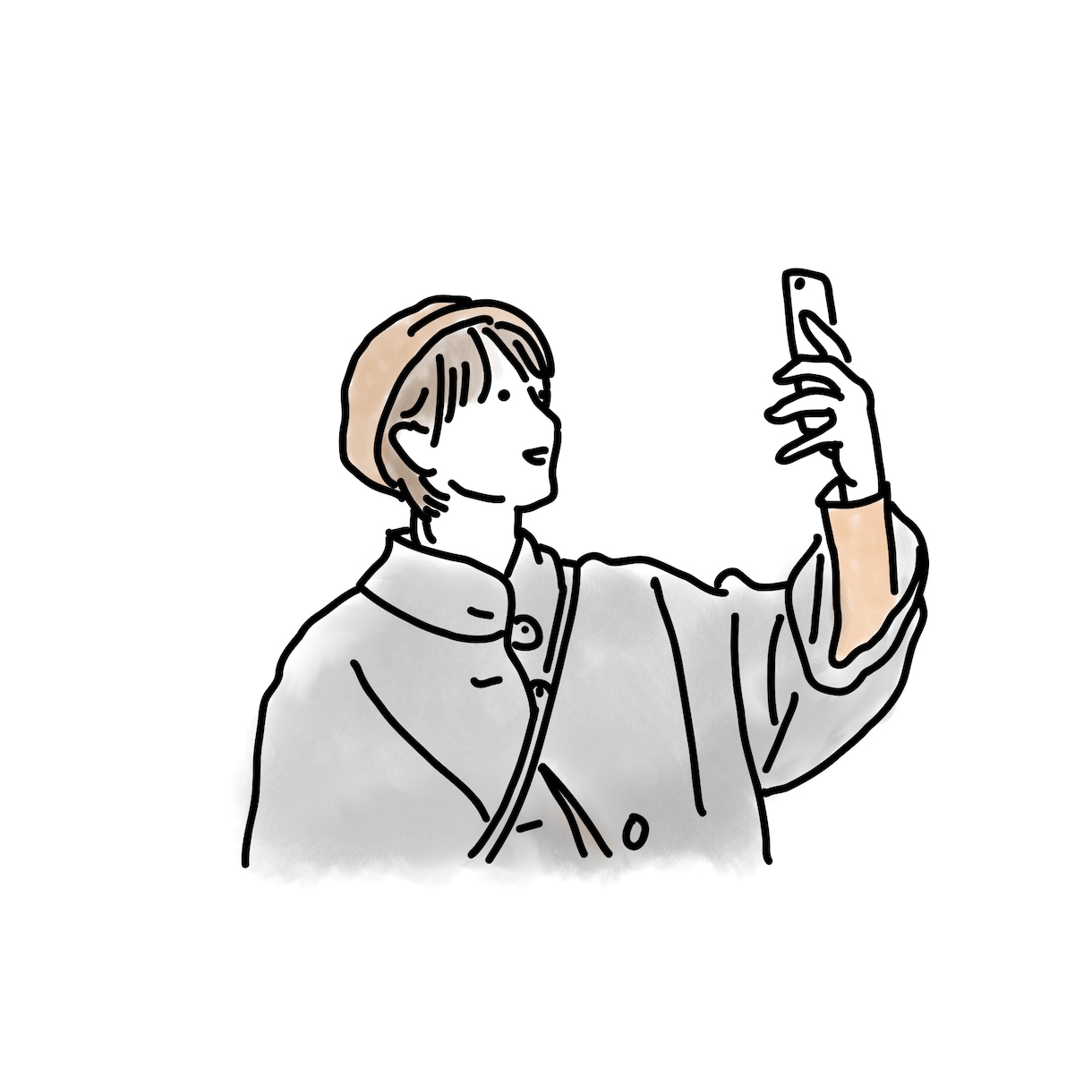 ゆるい人物線画イラスト★写真からつくります お気に入りの写真をイラストに★出品初心者のため低価格！ イメージ5