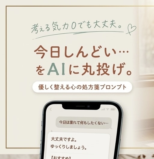 思考停止◎心と体を優しく整える処方箋を届けします 「考える気力0でも使える」“今日しんどい”をAIに丸投げ。 イメージ1