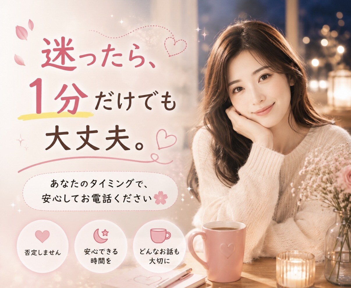 男性限定♡本音も弱音も安心して話せます 仕事、家庭、恋愛、性の悩み…。一人で抱え込まなくて大丈夫。 イメージ4