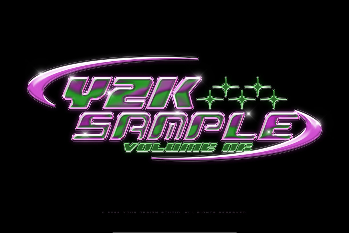 Y2Kメタリックロゴを制作致します Y2K風に輝く可愛いメタリックロゴを制作いたします。 イメージ1