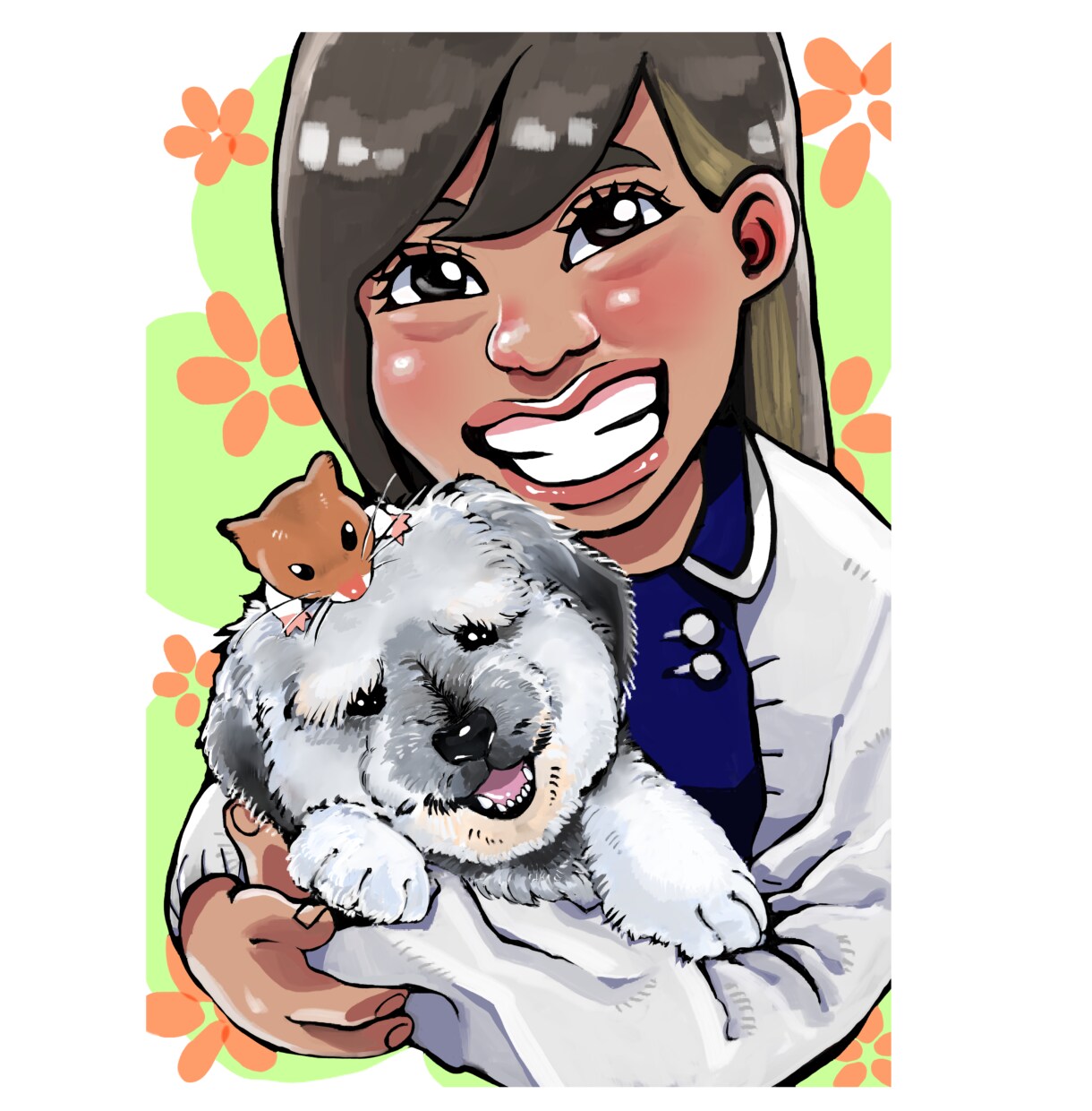 似てる！映える！個性が光る似顔絵を描きます ペットが得意！表情を強調したポップであたたかみのある似顔絵 イメージ1
