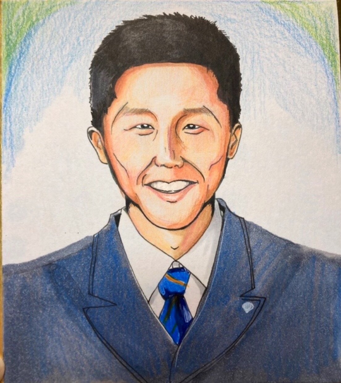 ミニサイズの色紙に似顔絵を描きます 【色紙郵送OK】デジタルにも対応しています！ イメージ2