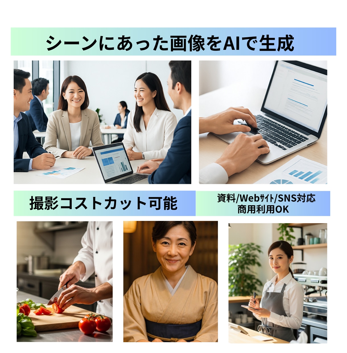 資料・Webの画像を用途に合わせて制作します さまざまなシーンで活用できる画像をAI生成します イメージ1