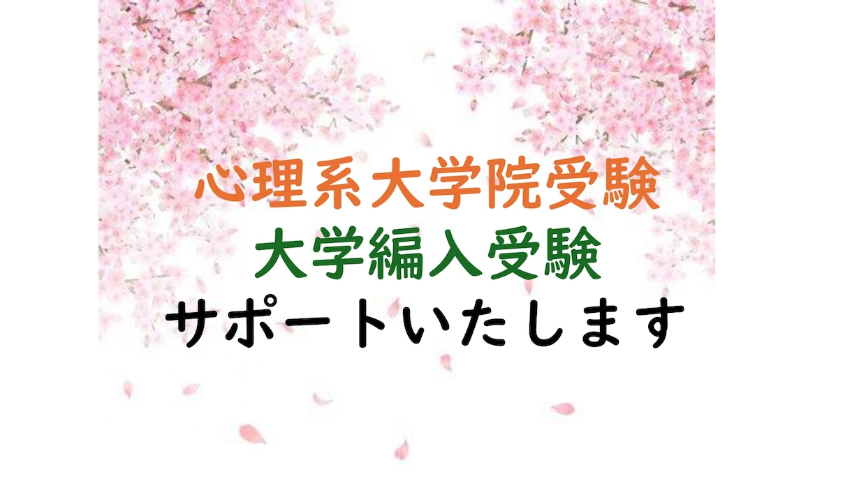 心理系大学院受験／大学編入試験のサポートをします 研究計画書などの書類作成／心理学、英語、統計等の学習サポート イメージ1
