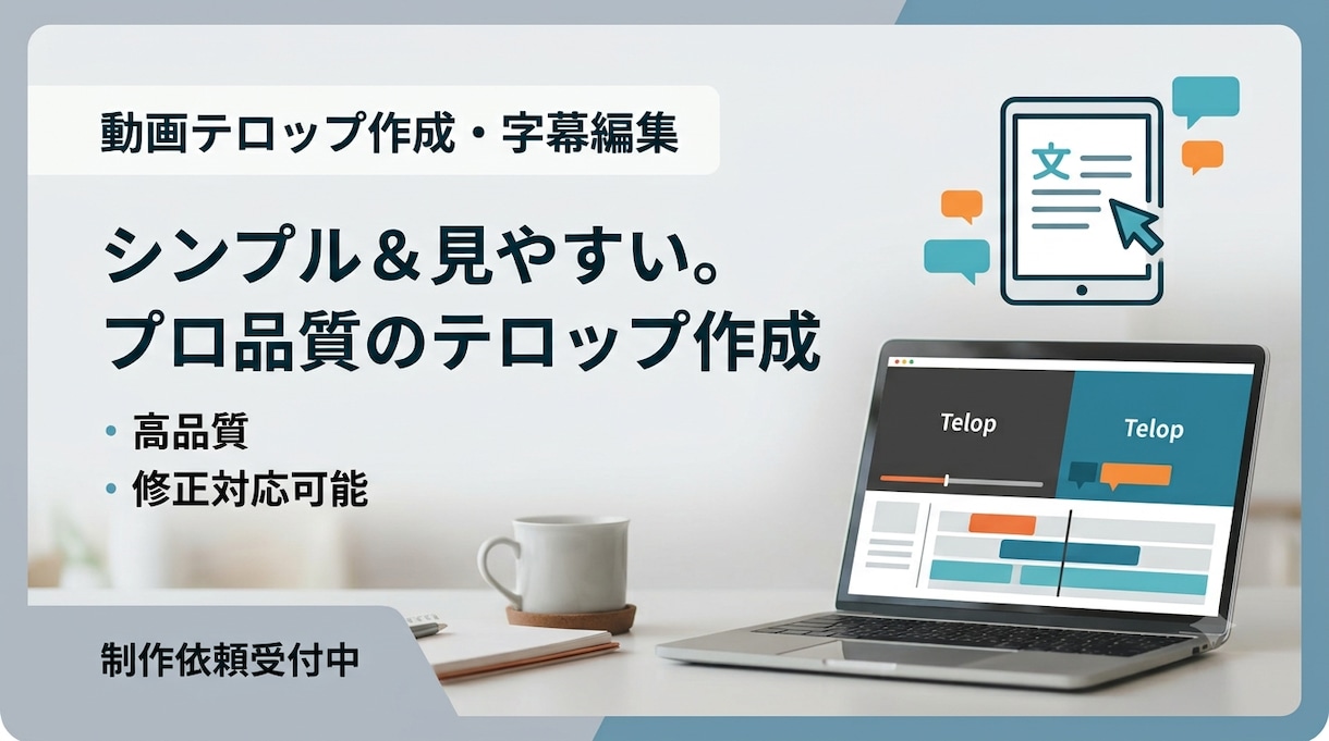 タイミングぴったりの字幕・テロップ作成します ココナラ出店記念＆修行中のため、お試し価格にて承ります！ イメージ1