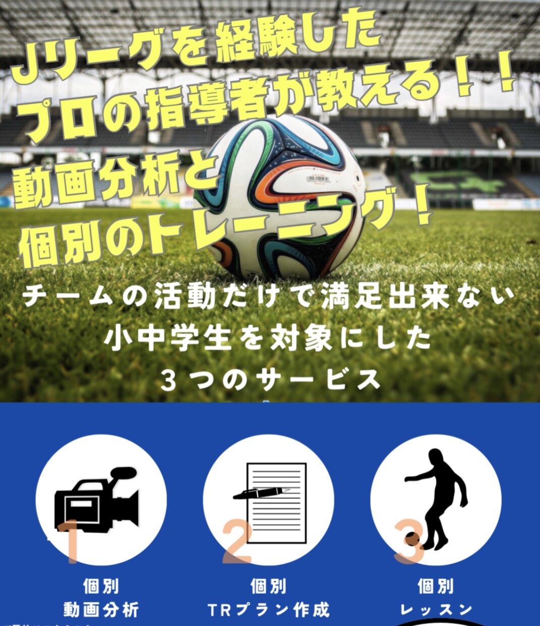 プロサッカーコーチが動画分析とTRプラン作成します 指導ライセンス資格者がプランを作成、更にJリーグ経験者とTR イメージ1