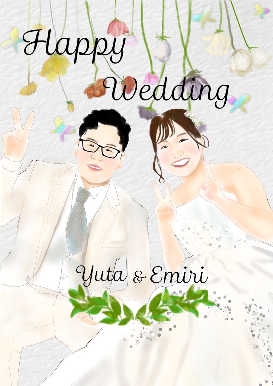 ウェディングイラストをそっくり丁寧に仕上げます 大切なウェディング、着物の似顔絵を写真そっくりに描きます！ イメージ5
