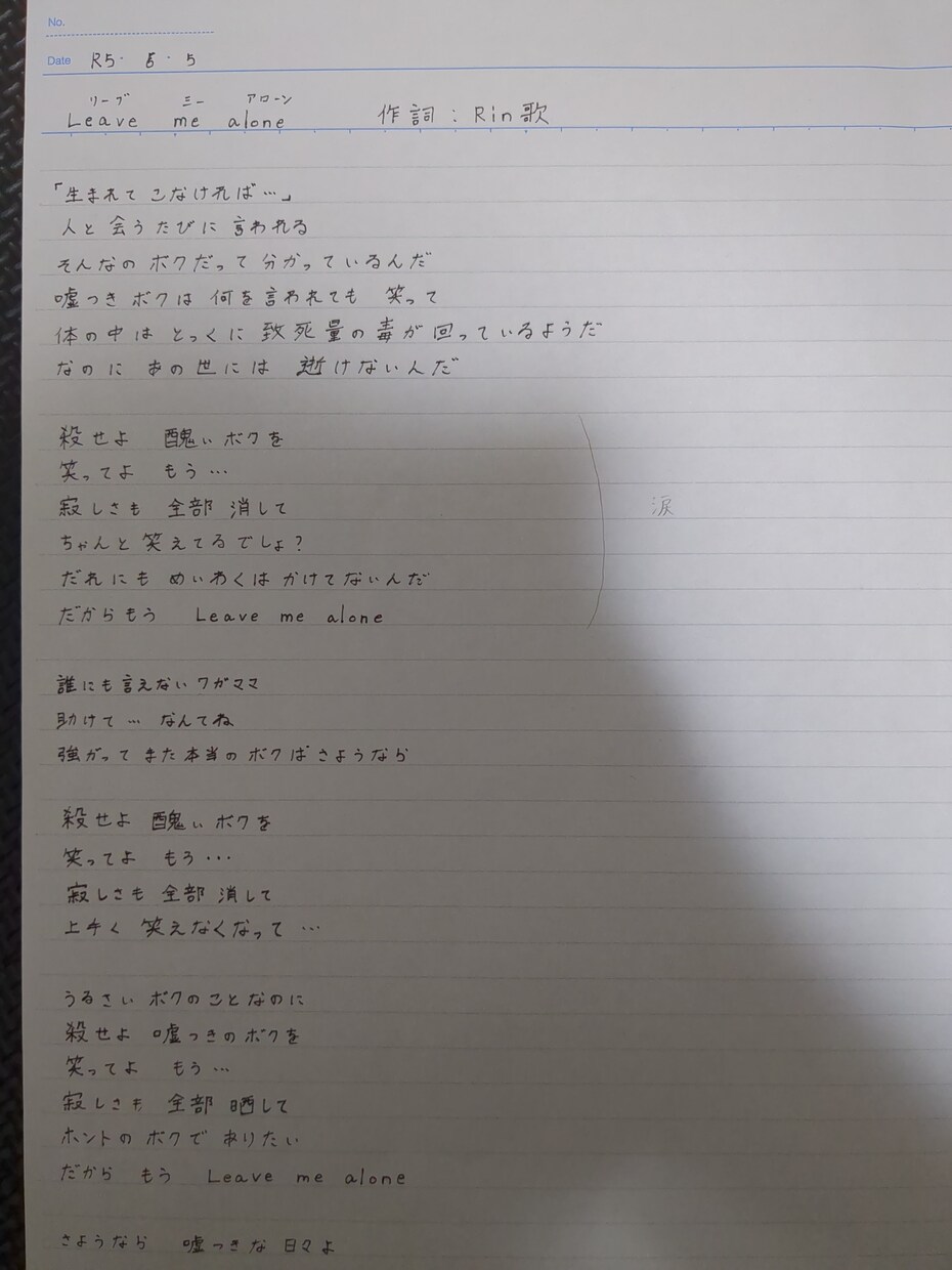 あなたの歌詞を作ります あなたが今届けたい気持ちを歌詞にします！〜思いを歌に乗せて〜 イメージ3