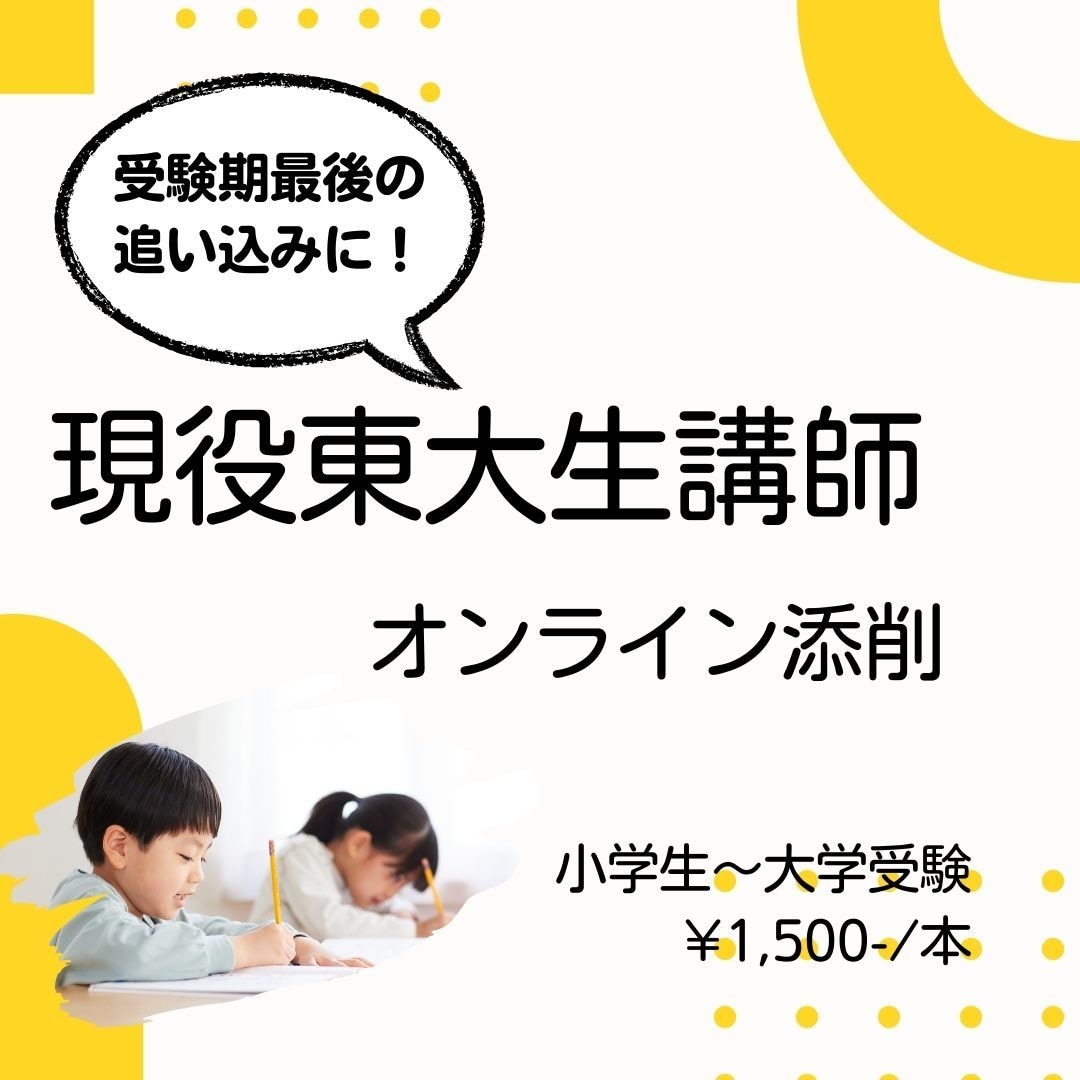 現役東大生が添削します 過去問・志願理由書・小論文 現役東大生が添削! イメージ1