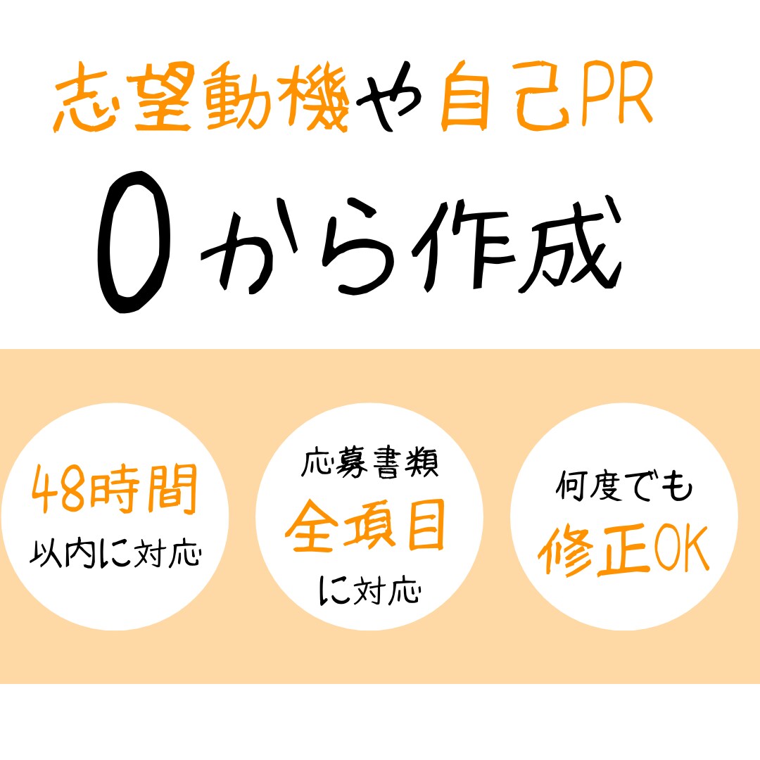 広告営業マンが対応❗️志望動機・PR等を作成します 〜０からの作成OK　ご納得頂けるまで何度でも修正OK〜 イメージ1