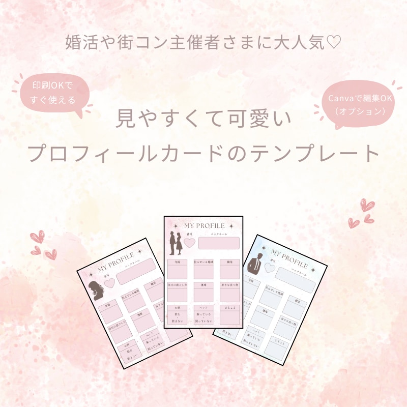 婚活主催経験者が作成｜ﾌﾟﾛﾌｨｰﾙｼｰﾄ承ります これ1枚で、当日の進行がもっとスムーズに◎ イメージ1