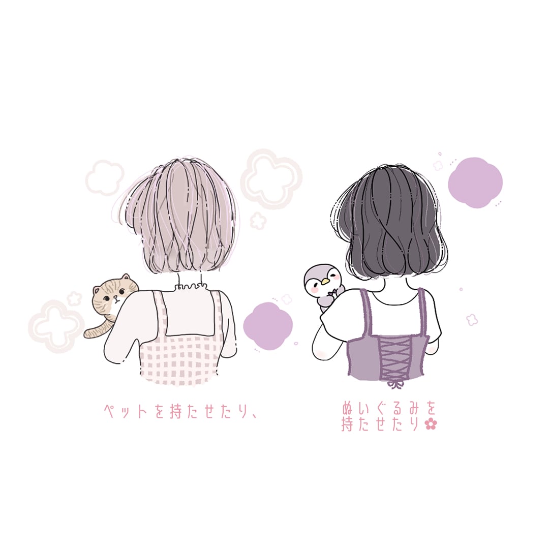 商用◎ゆるふわ優しい雰囲気の後ろ姿イラスト描きます ＊あなただけのオリジナルイラストいかがですか＊ イメージ7