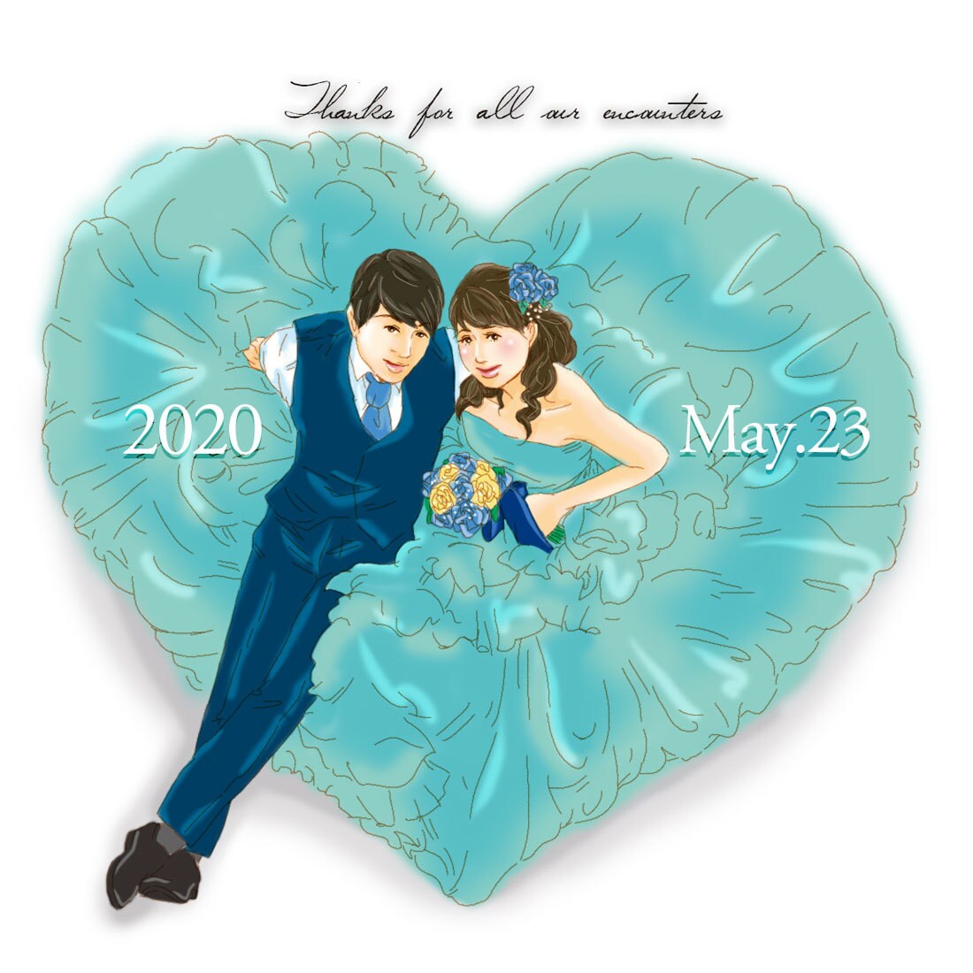 結婚式・記念日・プレゼントにイラスト描きます デザイナーによるイラスト作成♪細かいオーダーご相談下さい！ イメージ2