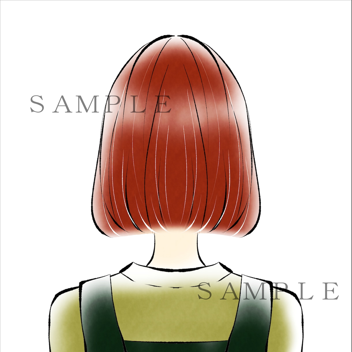 後ろ姿の女性のアイコンを描きます SNS、webなどに使えるシンプルなイラスト イメージ2