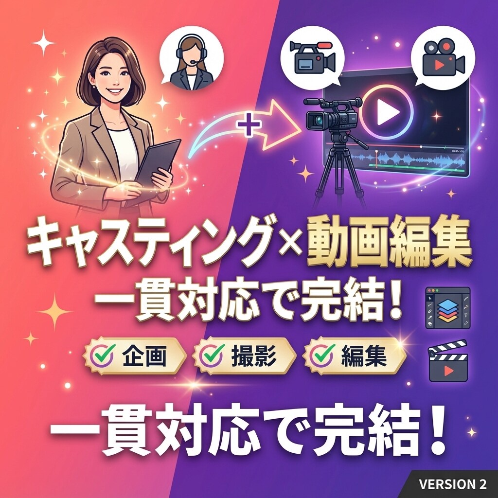 演者×動画制作を一貫対応します 動画出演タレントも動画編集も全て一貫してお受けます イメージ1