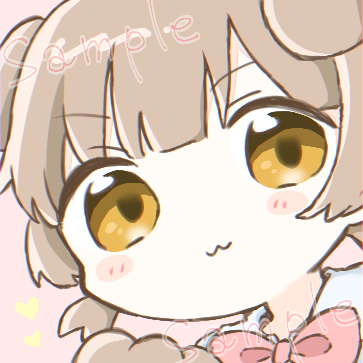 ドアップで映える！ちびキャラアイコン描きます パステルでかわいいちびキャラのドアップアイコンを描きます！ イメージ2