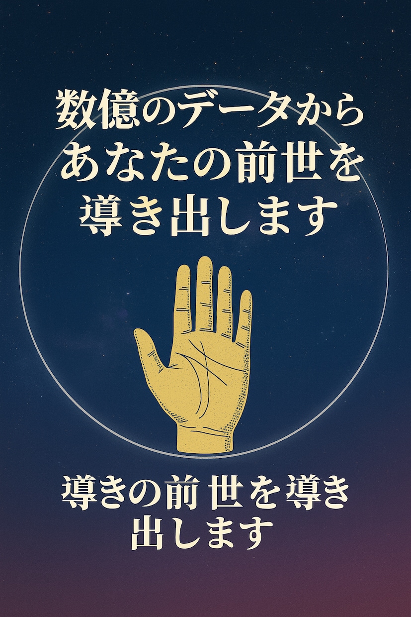 手相から貴方の前世を占います 数億のデータ歴史的データから貴方の前世を導き出します イメージ1