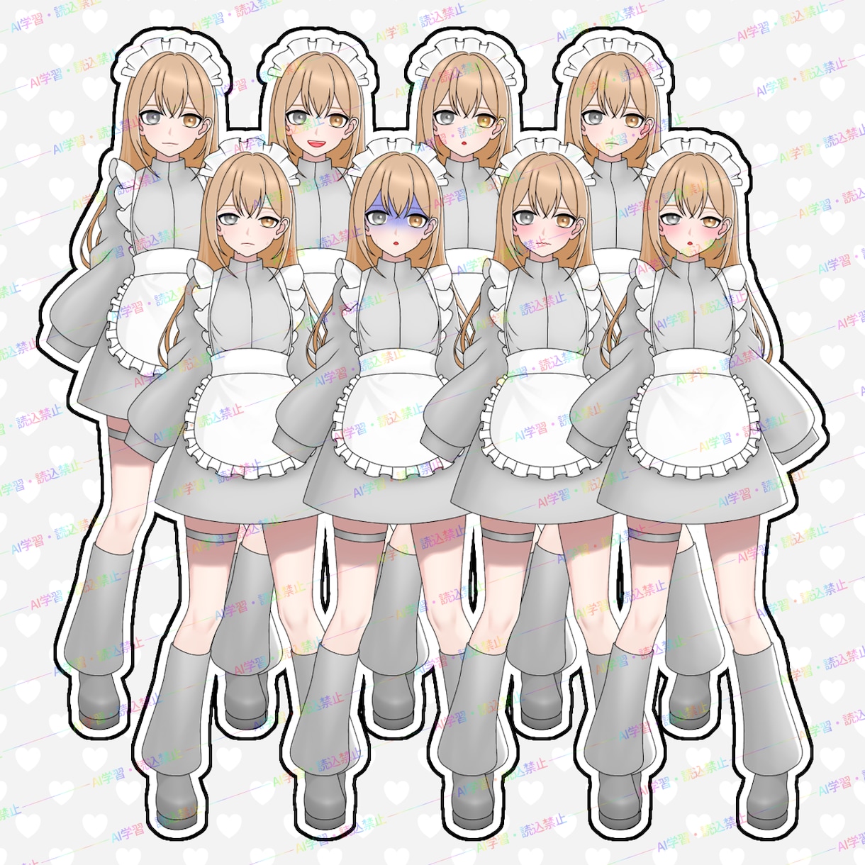 IRIAM向け女性立ち絵を販売します グレージャージメイドの女性立ち絵です イメージ2