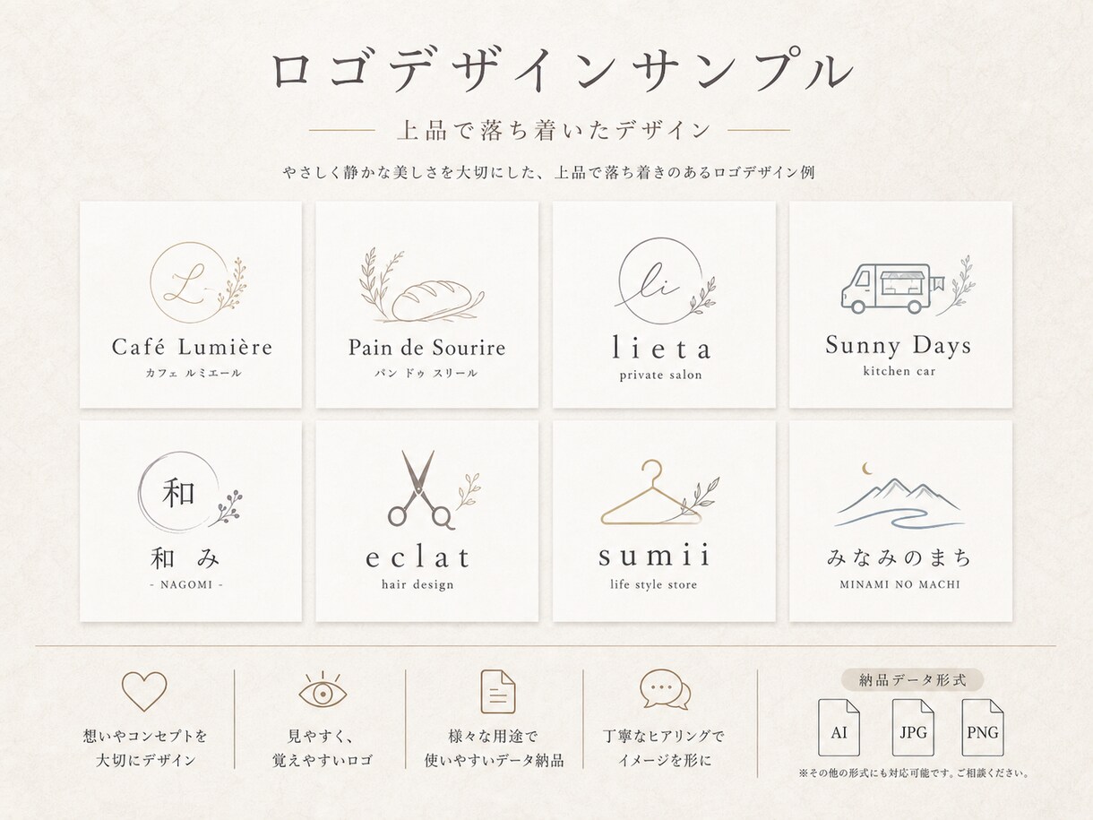 想いが伝わる、印象に残るロゴを制作します 個人事業・店舗・飲食店・サロン・キッチンカーにおすすめ イメージ6