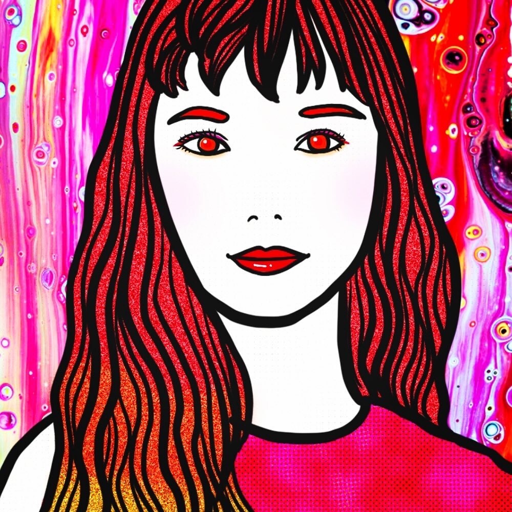 オンラインで注目！オシャレな赤い似顔絵描きます Facebookやツイッター等であなたの情熱を魅せませんか？ イメージ2