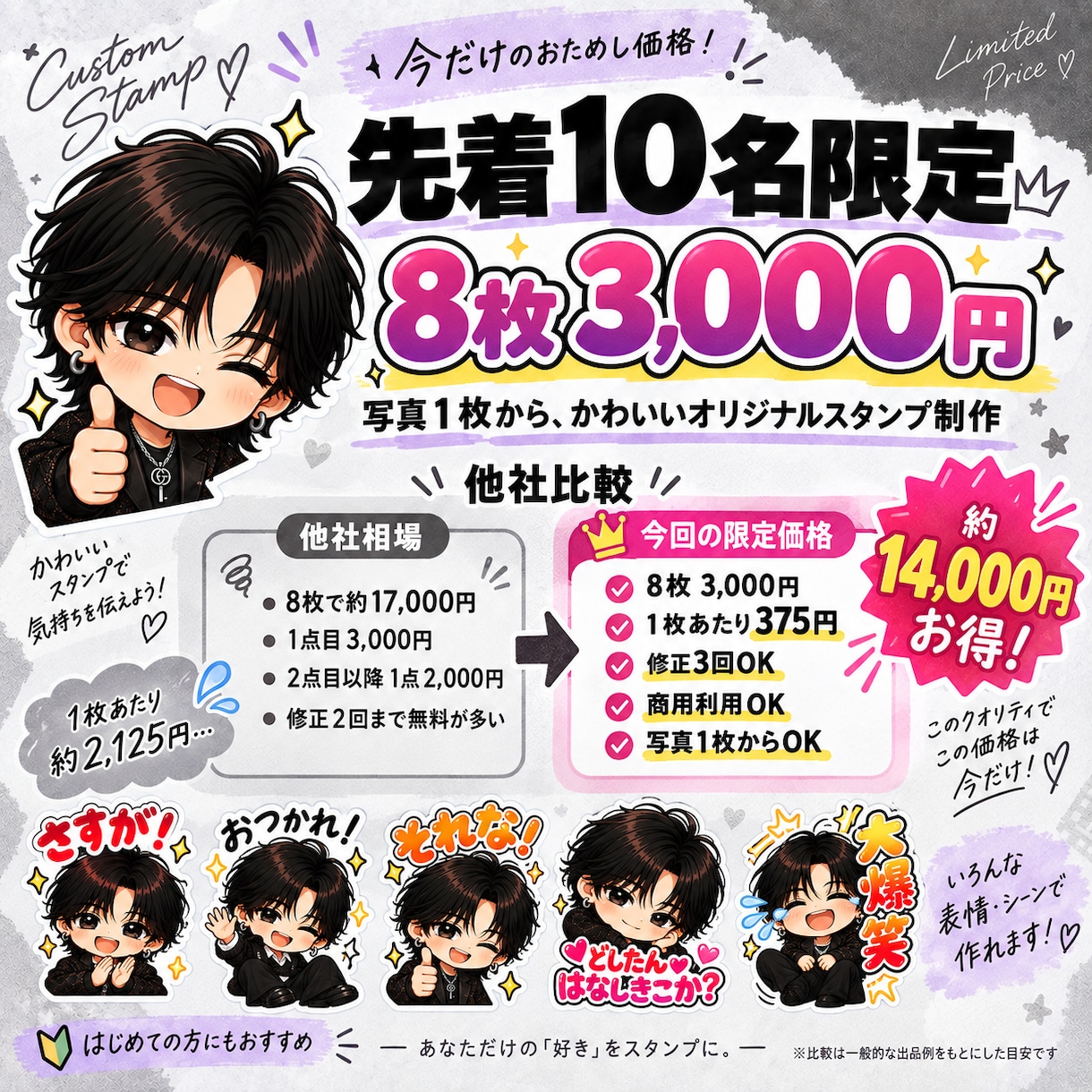 TikTok・配信用スタンプを制作します 先着10名限定｜8枚3000円・最短1時間初稿 イメージ1
