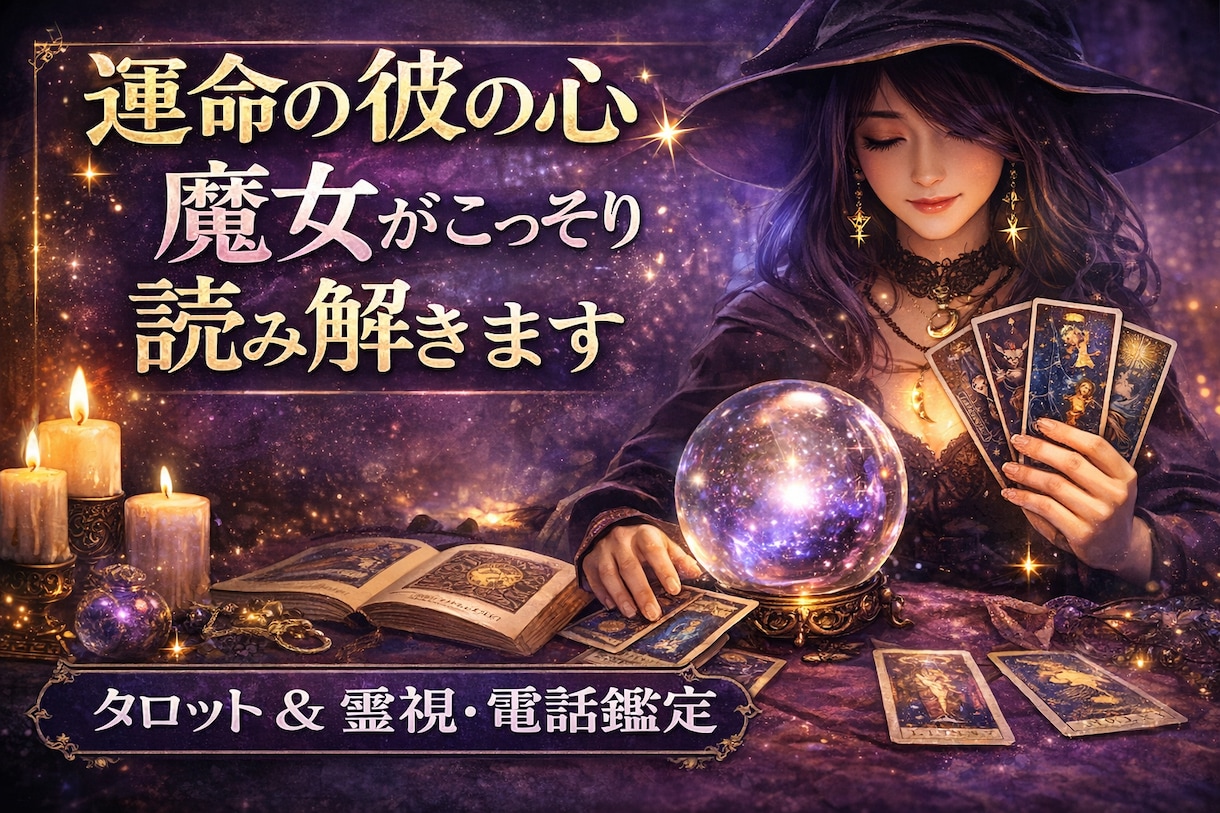 復縁　彼の気持ち　複雑な愛　運命の人占います 苦しい恋に終止符を。霊視とカードで二人の未来を魔女が読み解く イメージ2