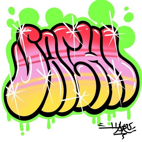 お名前をプニプニポップに描きます お好きなお名前をローマ字でプニプニなかんじにします イメージ4