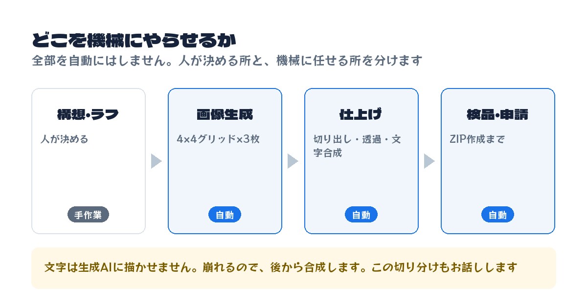 Claude CodeでLINEスタンプ術教えます 271セット作った実際の工程を、つまずいた点ごと イメージ3